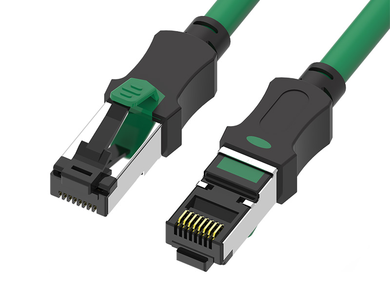 Экранированный двухцветный патч-корд S/FTP CAT.6A